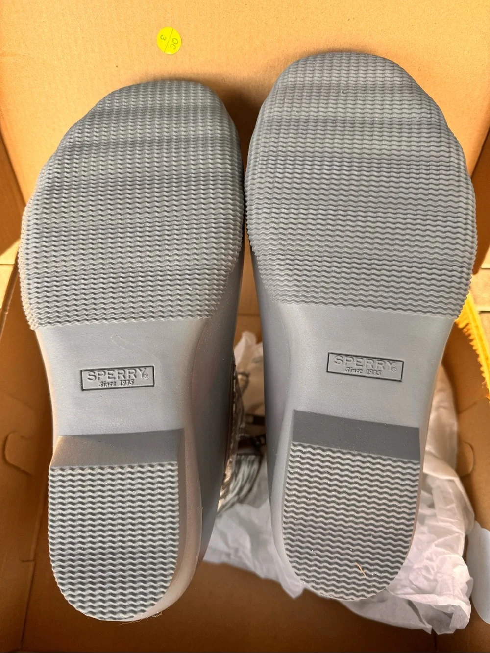 Sperry Gray Leopard-Print Lace-Up Rain Boots with Side Zipper